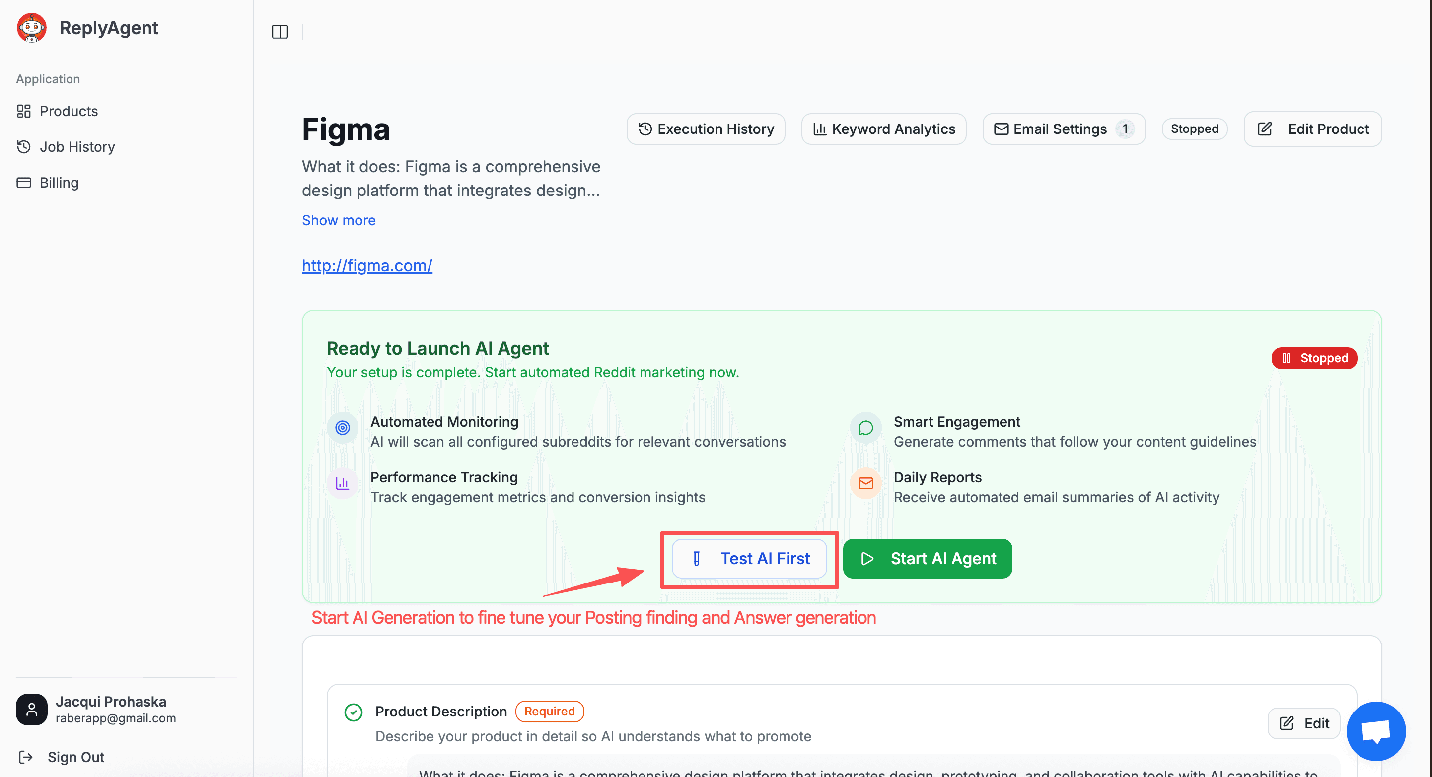 AI-generated Reddit comments preview